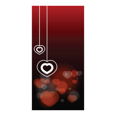 Heart bokeh blurred vertical banner concept