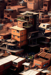 Aerial View of Slums - Generative Ai