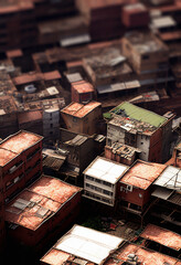 Aerial View of Slums - Generative Ai