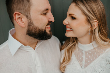 Couple love in the field romantic