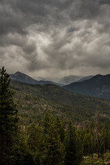 View of Storm Clouds Over the Mountains in Kings Canyon