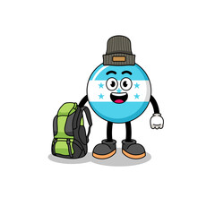 Fototapeta premium Illustration of honduras flag mascot as a hiker