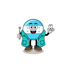 Illustration of honduras flag mascot as a dentist