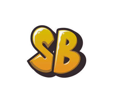 Vector Logo Graffiti Handlettering Initial Letter SB