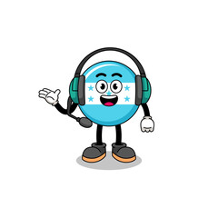 Mascot Illustration of honduras flag as a customer services