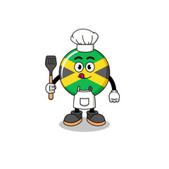 Mascot Illustration of jamaica flag chef
