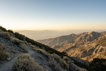 Woman Turns Corner on Trail toward Telescope Peak
