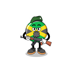 Character cartoon of jamaica flag as a special force