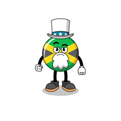 Illustration of jamaica flag cartoon with i want you gesture