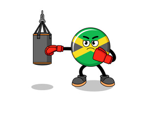 Illustration of jamaica flag boxer
