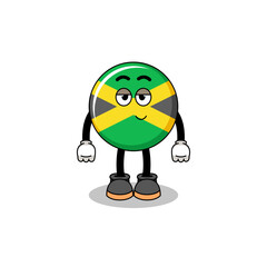 jamaica flag cartoon couple with shy pose