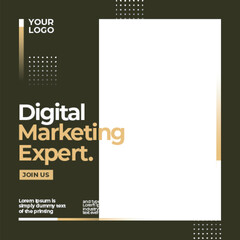 digital marketing social media post set design for business women concept of business and finance