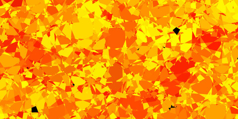 Fototapeta na wymiar Dark Orange vector texture with random triangles.