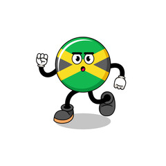 running jamaica flag mascot illustration