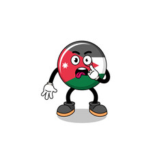 Character Illustration of jordan flag with tongue sticking out