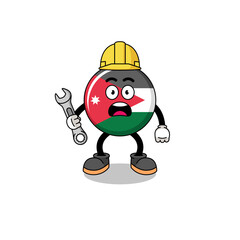 Naklejka premium Character Illustration of jordan flag with 404 error