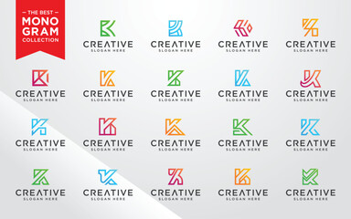 Vector graphic of initial K set logo design template