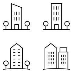 Buildings Vector Line Icons