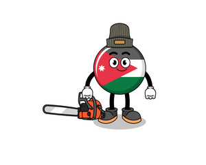 jordan flag illustration cartoon as a lumberjack