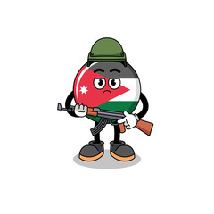 Cartoon of jordan flag soldier