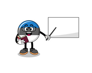 Mascot cartoon of estonia flag teacher