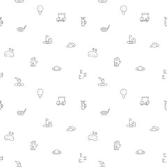 Seamless pattern with golf icon on white background. Included the icons as sport, ball, field, stick, glove, cart, umbrella, flag and design elements And Other Elements.