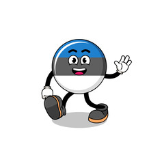 estonia flag cartoon walking