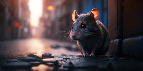 Curious Rat, Animal Portrait, Generative AI