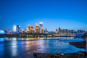 Night view of Jiangbeizui CBD in Chongqing, China
