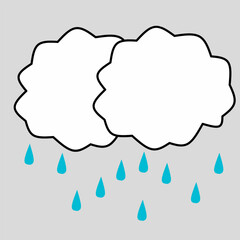 illustration of clouds and water drops