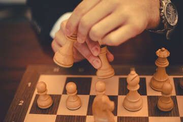 hand with chess pieces making short castle