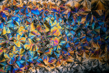 Citric acid taken with a 5x objective with cross polarized light.