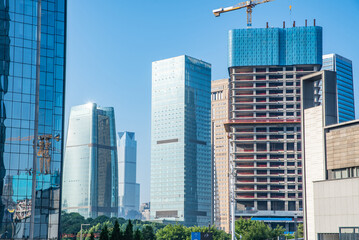 Naklejka premium Jiangbeizui CBD Building, Chongqing, China