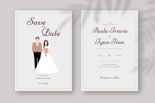 Wedding Invitation Template. Simple And Minimalist Wedding Engagement Template