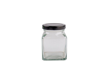 Glass jar isolated on transparent background with clipping path