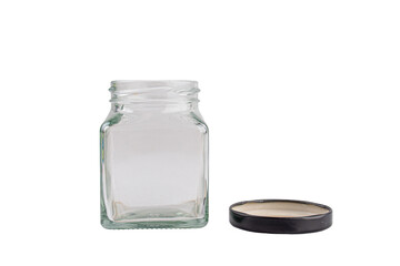 Glass jar isolated on transparent background with clipping path