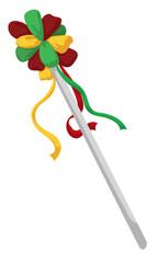 Traditional Garabato wand for the dancers of Barranquilla's Carnival, Vector illustration