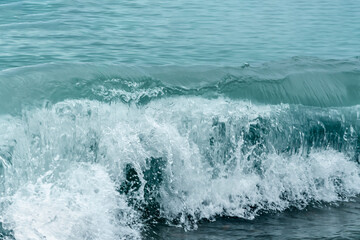 Sea impending wave. Sea background shot in a dark key.