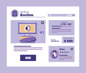 Purple template auction website design