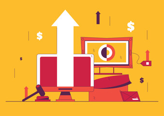 Auction online website banner concept
