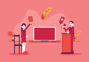 Online action people concept illsutration