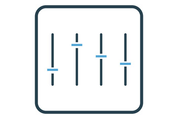 Volume control icon illustration. icon related to music player. Solid icon style. Simple vector design editable