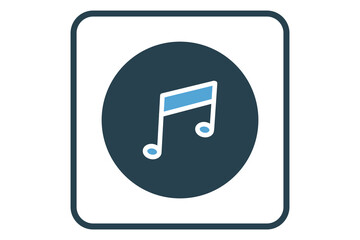 Music icon illustration. icon related to music player. Solid icon style. Simple vector design editable