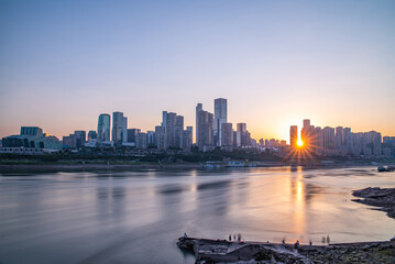 Obraz premium Architectural scenery of Jiangbeizui CBD, Chongqing, China