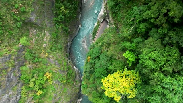 Aerial view of Liwu River gorge. Taroko National Park,Taiwan.