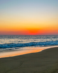 Beautiful golden sunset in Acapulco