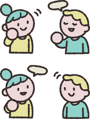会話をする人たちイラスト素材