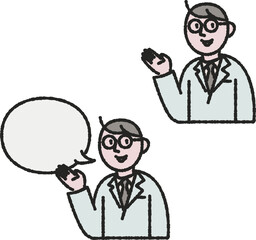 お話する先生イラスト素材