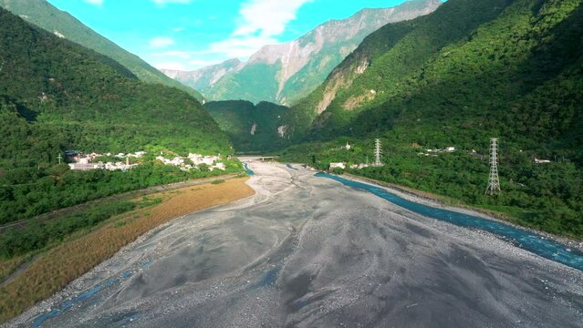 Aerial view of  Liwu River and Taroko National Park,Taiwan.
