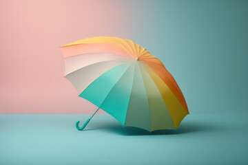 3d umbrella illustration with a pastel backdrop made by generative ai